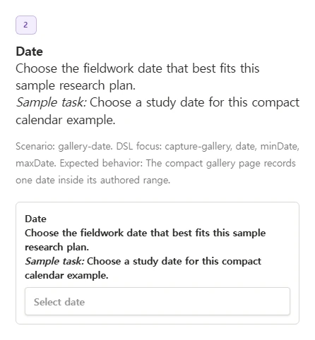 Date question in the live respondent survey