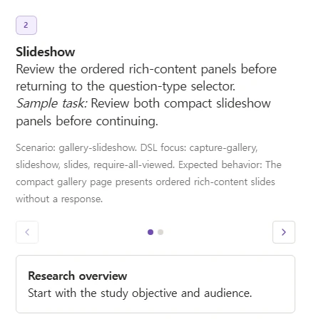 Slideshow question in the live respondent survey